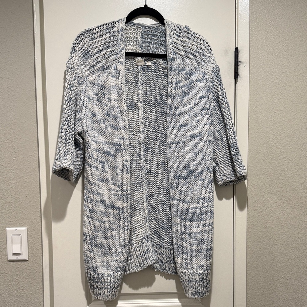 GAP Women's Marled Blue Gray Cardigan